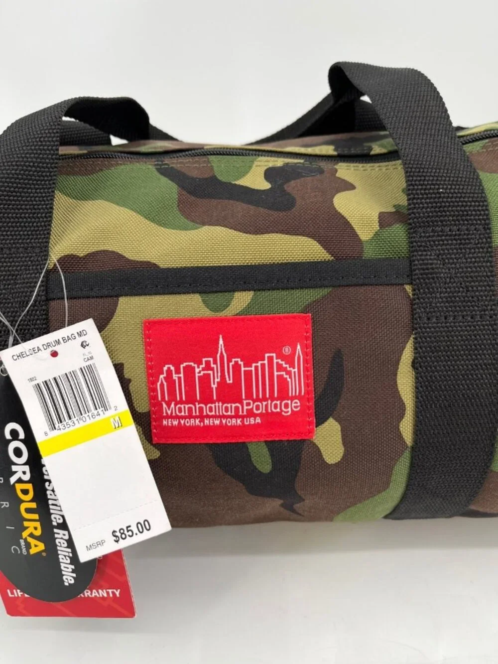 Manhattan Portage Chelsea Drum Bag Camo Canvas Zip Shoulder Adjustable Strap